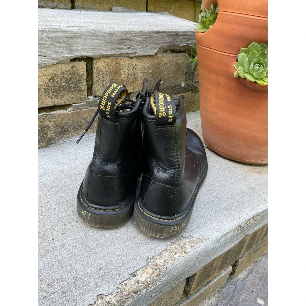 Dr. Martens Junior 1460 Boots Softy T Lace-Up Combat Black Leather Youth Size 3